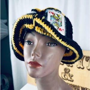 ELOPE Royal Flush Black & Yellow Crochet Bucket Hat